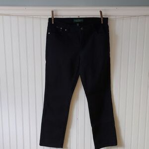 LRL Lauren Ralph Lauren Black‎ Modern Straight Ankle Jeans Mid Rise Sz 10